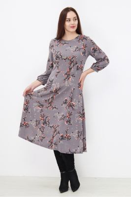 Платье Незнакомка 00.8482.2803 трикотаж-ангора ((44) 164-88-96, цветы на сером)