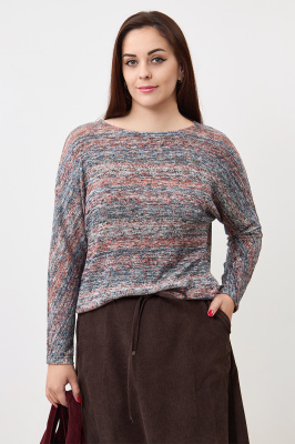 Джемпер Незнакомка 03.8653.2032 вязанка"меланж" ((44) 164-88-96, сине-коричневый)