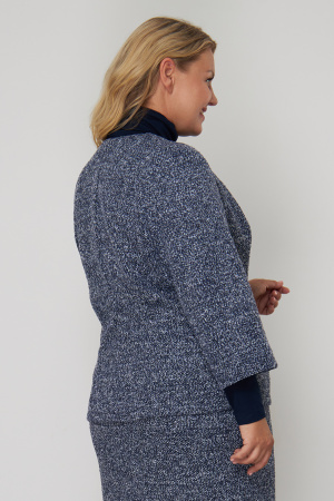 Жакет женский Незнакомка 10.8452.669 трикотаж"букле" ((56) 164-112-120, сине-белый)