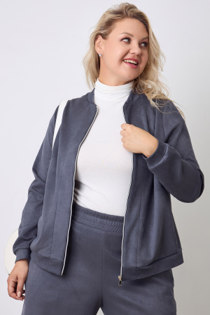 Жакет Незнакомка 10.8487.2906 трикотаж замша ((44) 164-88-96, серый)