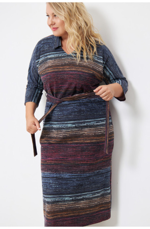 Платье Незнакомка 00.8466.2800 трикотаж-ангора ((62) 164-124-132, сине-розовый)