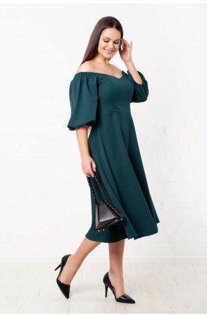 Платье Незнакомка 00.9280.2745 ткань костюмная ((52) 164-104-112, темно-зеленый)