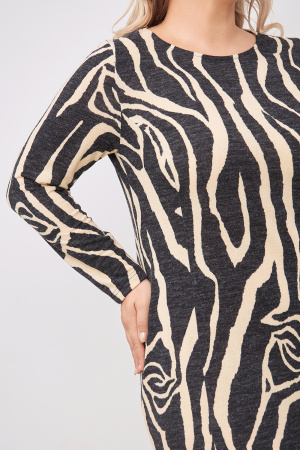 Платье Незнакомка 00.8482.2464 трикотаж-ангора ((44) 164-88-96, розы на черном)