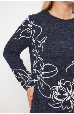 Платье Незнакомка 00.8482.2823 трикотаж-ангора ((44) 164-88-96, сине-белый)