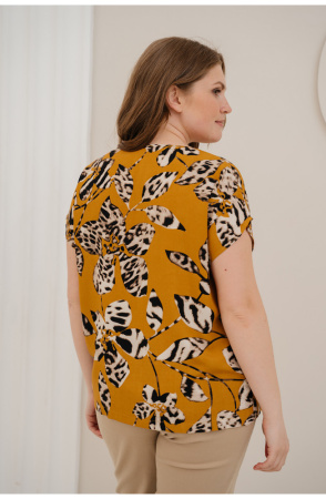 Блузка Незнакомка 03.9377.2153 штапель "цветы-леопард"