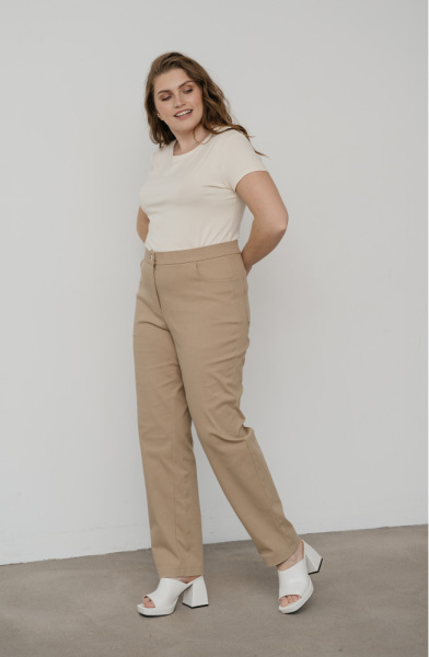 Брюки Незнакомка 05.9410.2695 хлопок костюмный ((48) 170-96-104, бежевый)