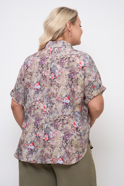 Блузка Незнакомка 01.9509.2710 штапель ((50) 164-100-108, серо-зеленый)