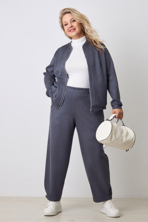 Брюки Незнакомка 05.8487.2828 трикотаж замша ((46) 164-92-100, серый)