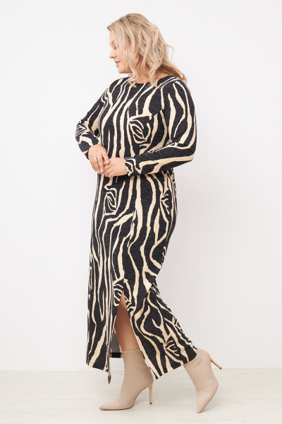 Платье Незнакомка 00.8482.2464 трикотаж-ангора ((44) 164-88-96, розы на черном)