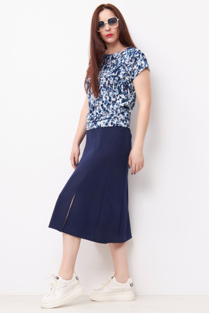 Блузка Незнакомка 03.2160.2154  масло ((46) 164-92-100, бело-синий)