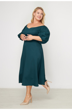 Платье Незнакомка 00.9280.2745 ткань костюмная ((52) 164-104-112, темно-зеленый)