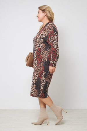 Платье Незнакомка 00.8482.2653 трикотаж-ангора ((52) 164-104-112, корич-терракот)