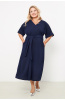 Платье женское Незнакомка 00.9408.2853 ткань костюмная ((58) 164-116-124, темно-синий)
