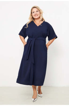 Платье женское Незнакомка 00.9408.2853 ткань костюмная ((58) 164-116-124, темно-синий)