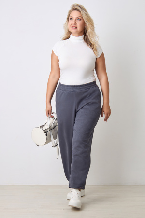 Брюки Незнакомка 05.8487.2828 трикотаж замша ((46) 164-92-100, серый)