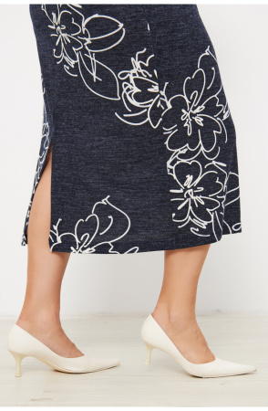 Платье Незнакомка 00.8482.2823 трикотаж-ангора ((44) 164-88-96, сине-белый)