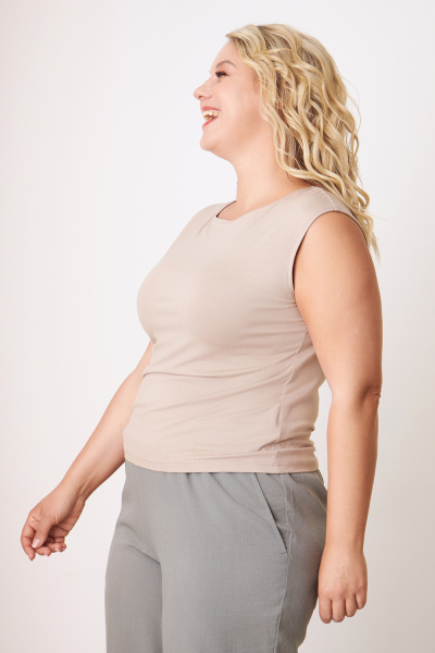 Блузка Незнакомка 08.3012.800 топ вискоза ((44) 164-88-96, серо-бежевый)