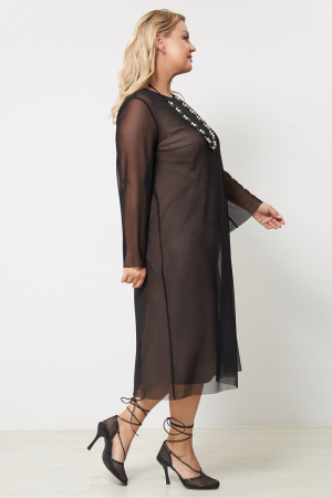 Платье Незнакомка 00.9613.2877 сетка ((54) 164-108-116, черный)