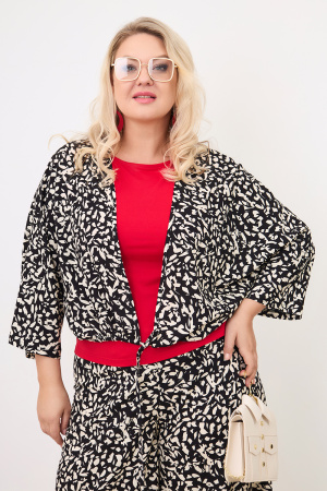 Кардиган Незнакомка 10.9505.2207 штапель ((56) 164-112-120, бежево-черный)