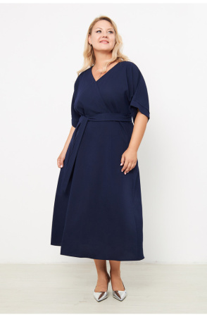 Платье женское Незнакомка 00.9408.2853 ткань костюмная ((58) 164-116-124, темно-синий)