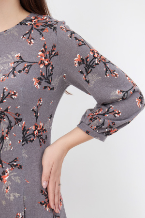 Платье Незнакомка 00.8482.2803 трикотаж-ангора ((44) 164-88-96, цветы на сером)