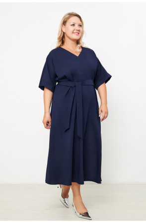 Платье женское Незнакомка 00.9408.2853 ткань костюмная ((58) 164-116-124, темно-синий)