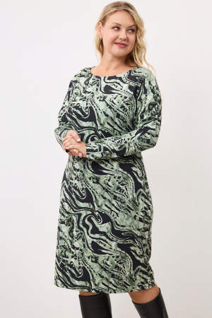 Платье Незнакомка 00.4142.2036.97 вискоза фырча ((46) 164-92-100, черно-зеленый)
