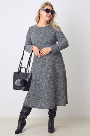 Платье Незнакомка 00.8431.2880 трикотаж меланж ((44) 164-88-96, черно-серый)