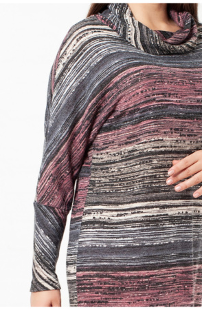 Платье Незнакомка 00.8466.2128 трикотаж ангора ((60) 164-120-126, серо-розовый)