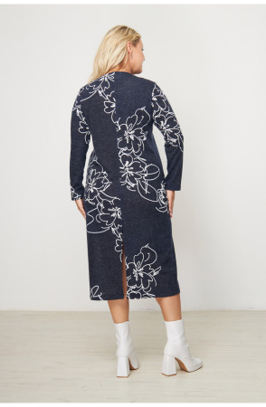 Платье Незнакомка 00.8482.2823 трикотаж-ангора ((44) 164-88-96, сине-белый)