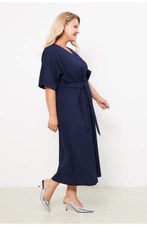 Платье женское Незнакомка 00.9408.2853 ткань костюмная ((58) 164-116-124, темно-синий)
