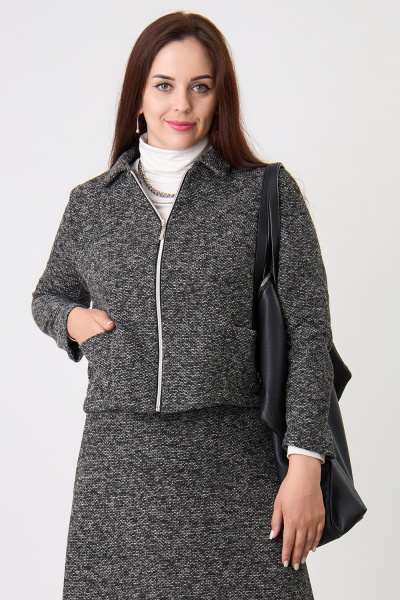 Жакет Незнакомка 10.8431.2865 трикотаж меланж ((44) 164-88-96, темно-серый)