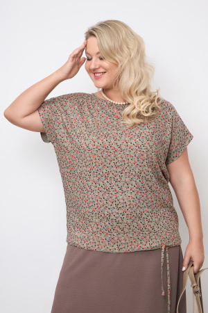 Блузка Незнакомка 03.9463.2361 штапель ((50) 164-100-108, серо-зеленый)