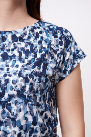 Блузка Незнакомка 03.2160.2154  масло ((46) 164-92-100, бело-синий)