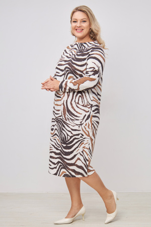 Платье Незнакомка 00.8482.2884 трикотаж-ангора ((52) 164-104-112, беж-коричневый)