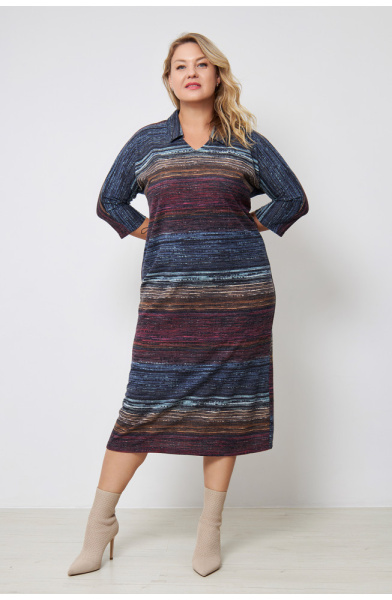 Платье Незнакомка 00.8466.2800 трикотаж-ангора ((62) 164-124-132, сине-розовый)