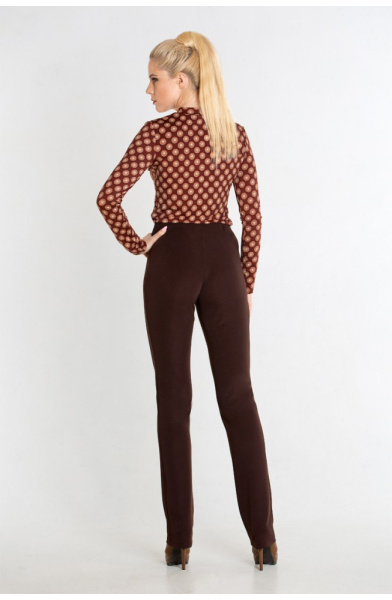 Брюки Незнакомка 05.8304.1944 трикотаж рубчик ((44) 170-88-96, коричневый)