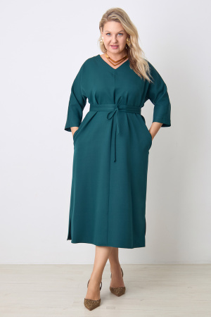 Платье Незнакомка 00.9280.2848 ткань костюмная ((48) 164-96-104, темно-зеленый)