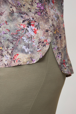 Блузка Незнакомка 01.9509.2710 штапель ((50) 164-100-108, серо-зеленый)