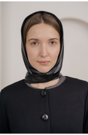 Капор женский Незнакомка 17.8449.2736 трикотаж-кожа ((50) 164-100-108, черный)