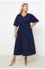 Платье женское Незнакомка 00.9408.2853 ткань костюмная ((58) 164-116-124, темно-синий)