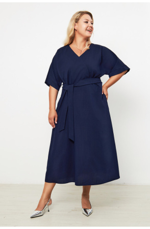 Платье женское Незнакомка 00.9408.2853 ткань костюмная ((58) 164-116-124, темно-синий)