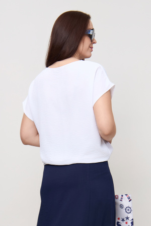 Блузка Незнакомка 03.9497.2154 ткань жатка ((58) 164-116-124, белый)