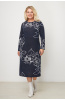 Платье Незнакомка 00.8482.2823 трикотаж-ангора ((44) 164-88-96, сине-белый)