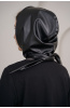 Капор женский Незнакомка 17.8449.2736 трикотаж-кожа ((50) 164-100-108, черный)