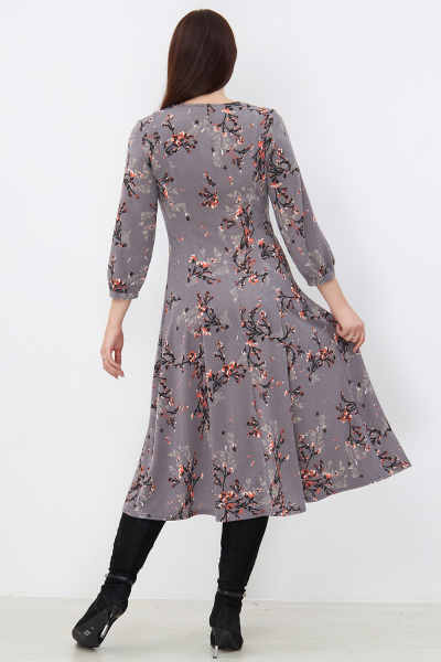 Платье Незнакомка 00.8482.2803 трикотаж-ангора ((44) 164-88-96, цветы на сером)