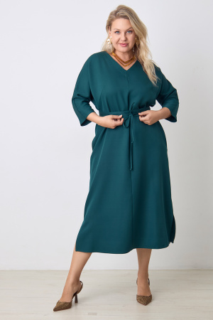 Платье Незнакомка 00.9280.2848 ткань костюмная ((48) 164-96-104, темно-зеленый)