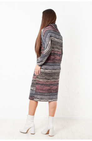 Платье Незнакомка 00.8466.2128 трикотаж ангора ((60) 164-120-126, серо-розовый)