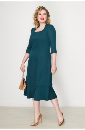 Платье Незнакомка 00.9280.2825 ткань костюмная ((56) 164-112-120, темно-зеленый)