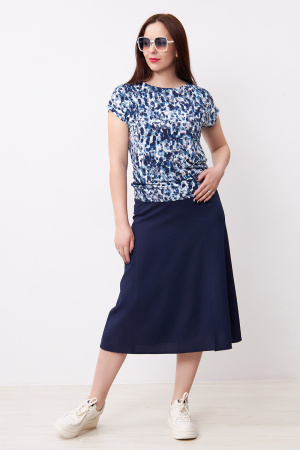 Блузка Незнакомка 03.2160.2154  масло ((46) 164-92-100, бело-синий)